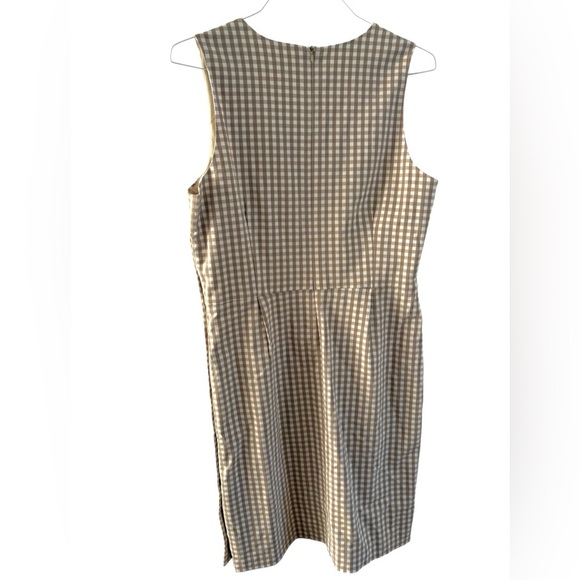 J. Mclaughlin NEW Tan Paulson Gingham Sleeveless Dress Plaid size 14 - Picture 8 of 16